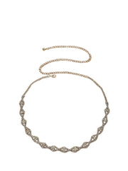 SYGA Women's Decorative Waist Chain For Long Shirt Dress,Crystal Rhinestone Belt(SILVER)