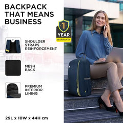 Aristocrat Nova 15L Laptop Backpack (15.6"), 2 Compartments, Dark Blue
