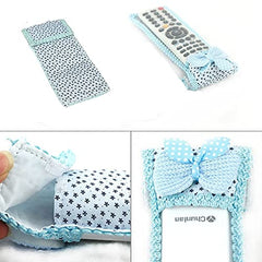 SYGA Fancy Cartoon Bow Fabric Lace Remote Cover TV AC Set Top Box Remote Control Case Bowknot Gadgets Appliances- Blue, 1 Pcs