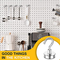 DIYMAG Magnetic Hooks 15pcs 30lbs Cruise Essentials 2026 Magnet Hook | Neodymium Heavy Duty Strong Magnets Hanging Ship Cabins Refrigerator Fridge Classroom Beach Vacation Kitchen Grills Home Tool