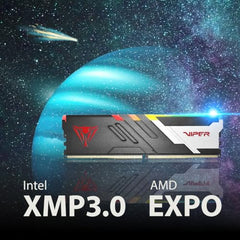 Patriot Memory Viper Venom RGB DDR5 32GB (2 x 16GB) 6800MHz UDIMM Desktop Gaming Memory KIT PVVR532G680C34K