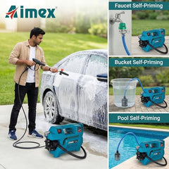Aimex D7 Plus 2200W High Pressure Car Washer, 150 Bar, 100% Pure Copper Motor, 10L/Min High Water Flow, 10 Meter Hose Pipe, Foam Cannon, Portable Pressure Washer for Car, Bike, Garden & Home Cleaning