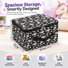 Storite 2 Pack Nylon Wardrobe Bag Underbed Cloth Storage Organizer | Moisture Proof Storage Bag, Storage box for Clothes Saree Bags, Zippered Closure & Handle - Magenta,37x34x23 cm