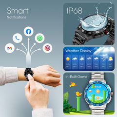 Fastrack MYND 1.93” AMOLED Display Smart Watch for Men & Women with AI Watch Faces,AI Chat,Offline Voice Commands,Curved Metallic Design,Functional Crown,BT Calling, Health Suite,100+ multisport modes
