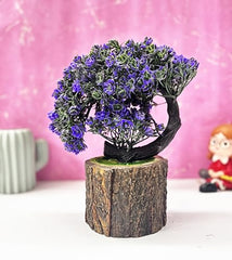 Dekorly Small Artificial Bonsai Tree Fake Plant Potted House Plants Japanese Pine Bonsai Plant Faux Bonsai for Home Indoor Decoration Office (Wooden Potted Plants, Design-G)