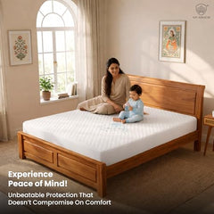 MY ARMOR Waterproof Mattress Protector King Size, 78x72, 6.5x6 feet, Double Bed Protector Sheet Cover, Breathable and Hypoallergenic Ultra Soft Fitted Terry Cotton Feel Fabric, Elastic Skirting, Grey