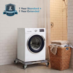 Corvids Adjustable Washing Machine Stand with 25mm Stainless Steel Tube | 2-Year Warranty | Refrigerator, Air Cooler & Dishwasher Trolley, 360° Rotating Lockable Wheels, 150 KG Capacity (Grey)