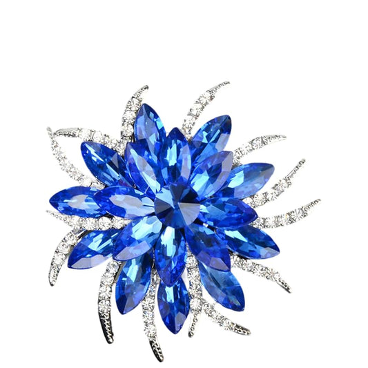 SYGA Brooch Pin Fashion Crystal Rhinestone Jewellery Pin Vintage Clothing Accessories Decoration Versatile Blue Brooches For Women- S229