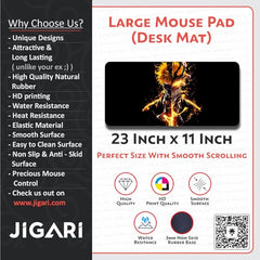 JIGARI Extended Anime Large Mouse Pad (11 x 23 Inch) | Gaming Mousepad for Laptop, Desktop & Keyboard | Smooth Surface | Anti-Slip Rubber Base (Zoro - Sword Master - One Piece (P08))