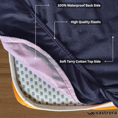 Vastrora 100% Waterproof Mattress Protector Queen Size 5x6 Ft | 60x72 in | Pee & Urine Proof Mattress Cover | Elastic All-Around | Terry Cotton Fitted Bed Cover | Noiseless, Breathable Bed Protector