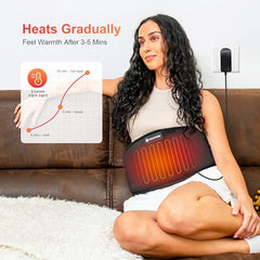 COMFIER Heating Pad for Back Pain, Vibration Lower Back Massager with Heat, Fast Heat Pad with Auto Shut Off Heated Waist Belt, Abdominal, Cramps Arthritic Pain Relief, Gifts for Mom, FSA/HSA Eligible (Black)