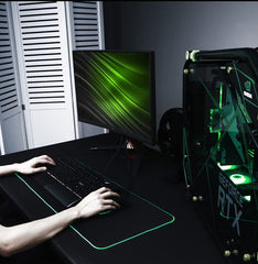 SYGA Black RGB Gaming Desk Pad Non Slip Rubber Base Soft & Smooth Microfiber(80CM*30CM)