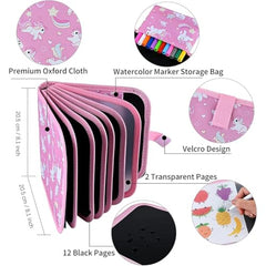 Erasable Doodle Book Set for Kids, Reusable Magic Drawing Book with Watercolor Pens, Road Trip Car Game Writing and Painting Set for Boys and Girls (Pink)
