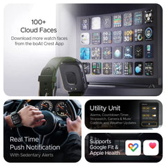 boAt Ultima Regal w/ 2.01”(5.10 cm) Crystal-Clear AMOLED Display, 1000 NITS Brightness,Premium Metal Body, Functional Crown, 100+ Sports Modes, Fitness Smart Watch for Men & Women (Steel Black)