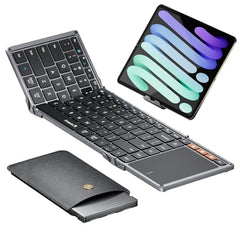 ProtoArc XK01 TP Foldable Keyboard with Touchpad, 0.65 in Keycaps, Gray