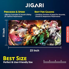 JIGARI Extended Anime Large Mouse Pad (11 x 23 Inch) | Gaming Mousepad for Laptop, Desktop & Keyboard | Smooth Surface | Anti-Slip Rubber Base (Zoro - Sword Master - One Piece (P08))