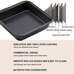 SYGA 1 Piece Heavy Duty Carbon Steel Square Bread Loaf Cake Mould Pan Tray for Baking Non Sticky Tin Teflon Coating-22 cm * 4cm