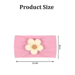 MOMISY Baby Headbands for Girls, Stretchy Flower Design, Pack of 3, Baby Shower Gift (OffWhite PinkPurple Khaki, 0-6Y)