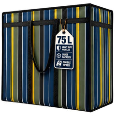 PulGos Pack-1, 75 Liter Under Bed Storage Bag| Extra Large Bag for clothes | Storage Organizers for Clothes & Blankets| Jumbo Storage Bags For Travel and Shifting| Big Foldable Bags with Dual Zipper