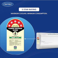 Carrier 1.5 Ton 5 Star AI Flexicool Inverter Split AC (Copper, Convertible 6-in-1 Cooling,Dual Filtration with HD & PM 2.5 Filter, Auto Cleanser, ESTER Exi, CAI18ES5R34F0,White)