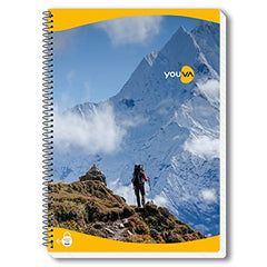 YOUVA Navneet|Spiral Long Book For Students And Executives|Spiral Bound With Safety Lock|A4 Size -21 X 29.7 Cm|Single Line|400 Pages|Pack Of 1