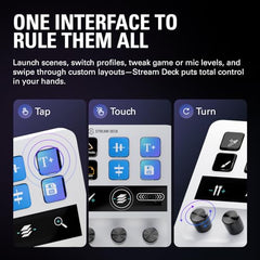 Elgato Stream Deck + White - Studio Controller with LCD Keys, Dials, and Touch Strip for Post Production in Adobe Premiere Pro, Photoshop, DaVinci Resolve, Final Cut Pro - Workflow Automation
