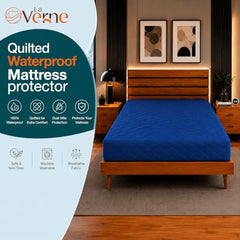 La Verne 100% Waterproof Premium Cotton Feel Mattress Protector Queen Size 78 x 60 Inches | Breathable and Hypoallergenic Ultra Soft Fitted Bed Protector Cover