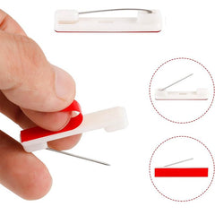 SYGA 100 Pices Self-Adhesive Bar Office Safety Pins for ID Badge Crafting (White)