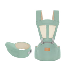 MOMISY 6 In 1 Multipurpose Baby Carrier for New Born Kid | Sling Kangaroo Bag with 6 Carry Positions & Cushioned Seat | Adjustable Carrier with Hip Seat | Carry Bags for 0 to 2 years Boys Girls (Light Green)