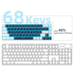 MageGee Portable 60% Mechanical Gaming Keyboard, MK-Box LED Backlit Compact 68 Keys Mini Wired Office Keyboard with Blue Switch for Windows Laptop PC Mac - Blue/White