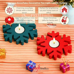eCraftIndia Wooden Floral Printing Block Decorative Tea Light Candle Holders (Set of 12, Green White) Diwali Christmas Decorations Items for Home Office Christmas Gifts for Women Men Family Friend