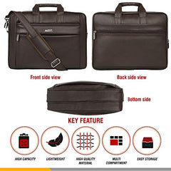 Zipline Laptop bags for men office use | Faux Leather Laptop Bag for Man - Fits 14/15/15.6 inch Laptop/Macbook/Macbook Pro/Tablet Messenger Bags for Mens (1-Brown Bag)