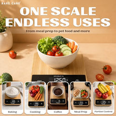 RARECARE Kitchen Weight Machine For Home | Electronic Weighing Machine for Food | Tare Function 1 Year Warranty | Dual Weight Setting | Weighing Scale For Kitchen | Model - Ounce, Black