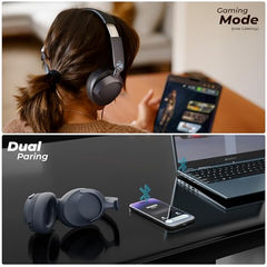 ZEBRONICS SILENCIO 111, Wireless Headphone, Hybrid ANC (50dB), 55*Hrs Backup, Transparency Mode, 40mm Titanium Drivers, 3 EQ Modes, ENC, Gaming Mode, Dual Pairing, Rapid Charge, Bluetooth v5.4 (Black)