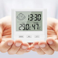 SYGA Digital Indoor Hygrometer Thermometer with Time Display, Accurate Temperature Humidity Monitor Meter for Home, Office, Nursing Room, Greenhouse, Warehouse and More