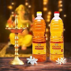 Om Shanthi POOJA MADE PURE Cycle Pure Om Shanthi Puja Oil, Blend Of 5 Puja Oils With Jasmine Fragrance for Daily Puja, Festivals - Pack Of 2 (1 litre per Pack)