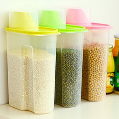 SYGA Set of 3 Large Cereal Dispenser Jar 2500ml Multi Purpose Storage Container Idle for Kitchen-Storage Box Lid Food Rice Pasta Container(Large,Multi)