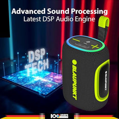Blaupunkt ATOMIK OMG ATOM 60W Portable Bluetooth Speaker, Advanced DSP Sound, 100 Years German Legacy Audio, Jazzy Aura Party Neon Lights, IPX6 Splashproof & Dustproof, Wireless Outdoor Travel Speaker