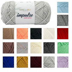 WOAFASHIONS - World of Arts Impulse Hand Knitting & Crochet Yarn, Premium Acrylic, 4 : Medium (Anchor Grey) (100gms / 3.5oz / 200mtr / 218yds)
