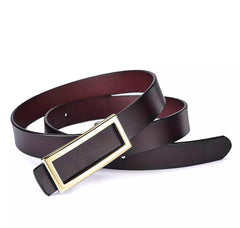 SYGA Women's Belt PU Leather Genuine Cowhide, Simple And Fashionable Decorative Suit Trouser Belt(Coffee)
