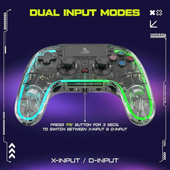 TAG Gamerz GWL2000 Wireless+Bluetooth+Wired Gamepad For PS3/PS4/PC/Android/iOS, Hall Effect Trigger & Joystick, Game Controller With 2 Macro, Turbo Mode, Upto 16 Hours Gaming, RGB Joypad