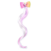 SYGA Children's Cute Cartoon Pony Unicorn Bow Hair Extensions For Girls three colors Hairpin Wig Headdress Colorful Wig(Multi-05)