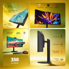 Acer CB343CUR J0 34-Inch UWQHD Curved Monitor, 3440x1440, 120Hz, 1ms VRB, 5MP Webcam, USB-C 140W PD, KVM, 2.5Gb RJ45, HDR10, DCI-P3 90%, Delta E<1, 5W x2 Speakers, Ergostand, AdaptiveSync, PIP/PBP