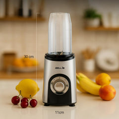 iBELL Juicer Mixer Grinder For Home, Smoothie Maker, 600W,2 Blades, 3 Modes, 5 Jars + Chopper, 100% Copper Motor, 24,000 RPM, Nutri Blender With Stainless Steel Blades (Silver)