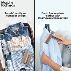 Morphy Richards SteamPro 1300 W Handheld Garment Steamer | With 130ml Detachable Water Tank | Foldable & Lightweight | Champagne Gold