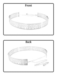 SYGA Women's Waist Chain, Iron Girdle, Women's Skirts,Dresses Versatile Metal Wide Accessories(wp191-6 silver)
