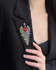 SYGA Brooch Pin Fashion Crystal Rhinestone Jewellery Pin Vintage Clothing Accessories Decoration Peacock Brooches For Men's & Women- S254