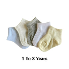 MOMISY 5 Pairs Baby kids Girl Boys Toddlers Infant Ankle Stretch Tube Socks-4 to 6 Years