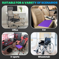 Seat Cushion, Silicone Rubber Seat Pillow, Gel Orthopedic Seat Cushion with Non Slip Cover, Gel Silicon Pad for Car, Office Chair, Wheelchair