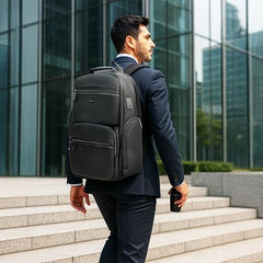 ICON The Overnighter Laptop Backpack 30L | Durable Oxford Fabric, Fits 15.6" Laptops | USB Charging Port, Luggage Sleeve | Water-Resistant, Multipurpose Unisex Bag for Short Trips - Blue.